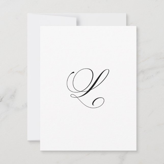 Custom Script Monogram "L" Card (Front)