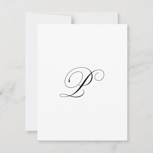 Custom Script Monogram "P" Card (Front)