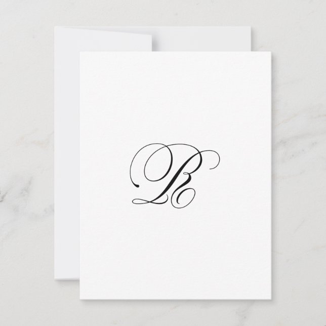 Custom Script Monogram "R" Card (Front)