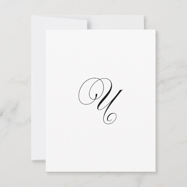 Custom Script Monogram "U" Card (Front)
