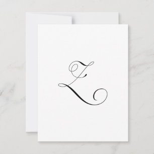 Custom Script Monogram "Z" Card