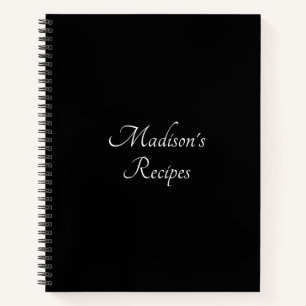 Custom script Name black and white Recipe Book