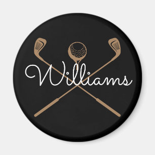 Custom Script Name Golf Clubs Magnet