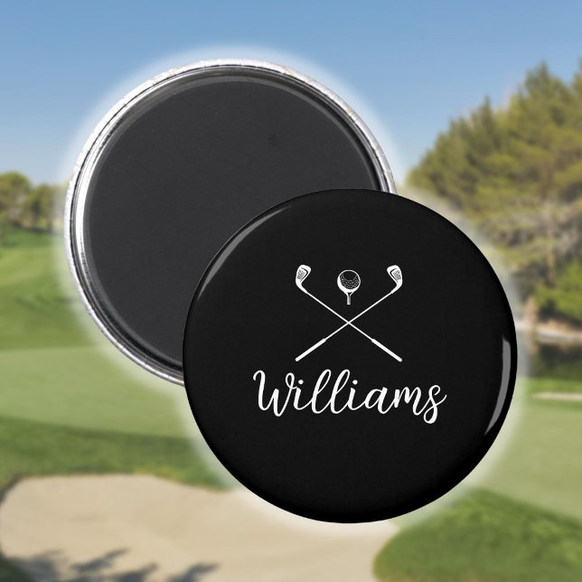 Custom Script Name Golf Clubs Magnet (Custom Script Name Golf Clubs Magnet)