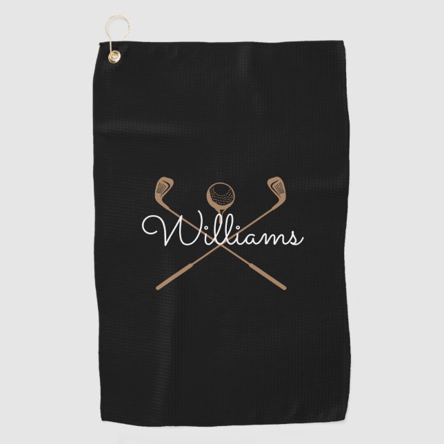 Custom Script Name Golf Clubs Towel (Front)