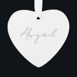 Custom Script Name Heart Acrylic Ornament<br><div class="desc">Script Name Simple Heart Ornament.  Year on the back.  Acrylic.</div>