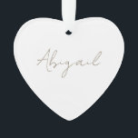 Custom Script Name Heart Acrylic Ornament<br><div class="desc">Script Name Simple Heart Ornament.  Year on the back.  Acrylic.</div>