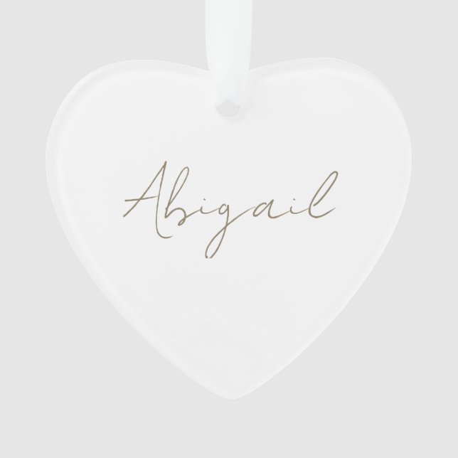 Custom Script Name Heart Acrylic Ornament (Front)