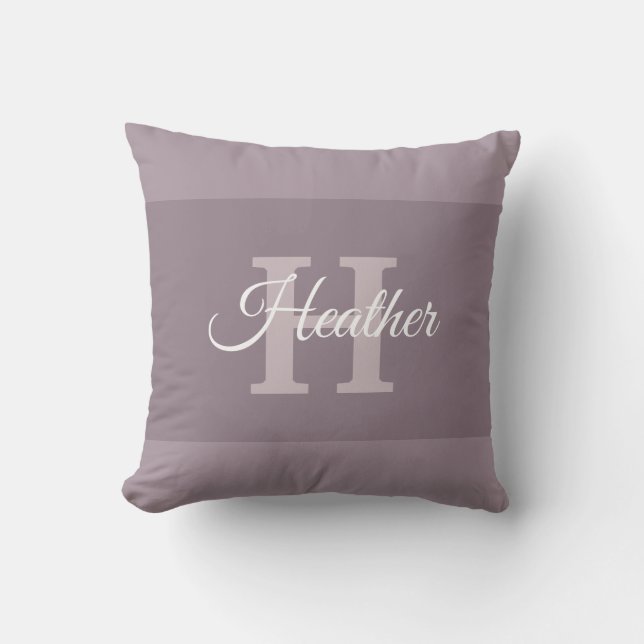Custom Script Name Monogram Initial Letter H Cushion (Front)