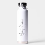 Custom Script Name Stylish Water Bottle<br><div class="desc">Custom Script Name Elegant Chic Water Bottle. A simple and modern design in black and white colour featuring handwritten calligraphy for a professional and cool look. Create your own personalised ecofriendly gifts. Any font,  any colour,  no minimum.</div>