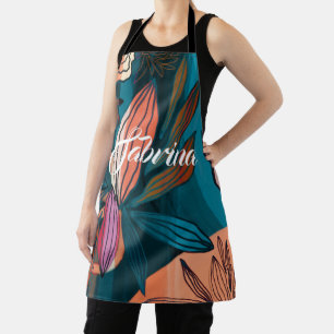 Custom Script Signature Name Tropical Apron