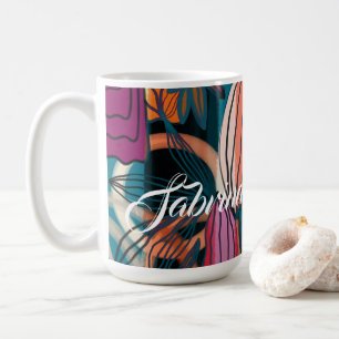Custom Script Signature Name Tropical Coffee Mug