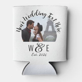 Custom Script Text Can Cooler Wedding Favour