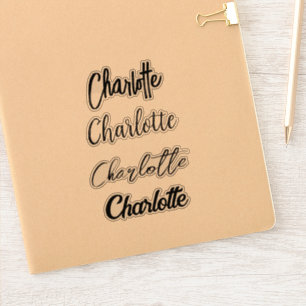 Custom Script Typography Black Name
