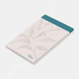 Custom script vibrant blue border Modern Post-it Notes