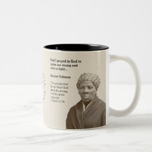 Custom Scripture Monogram HARRIET TUBMAN Quote Two-Tone Coffee Mug