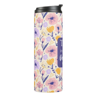 Custom Scripture Thermal Tumbler Floral Design