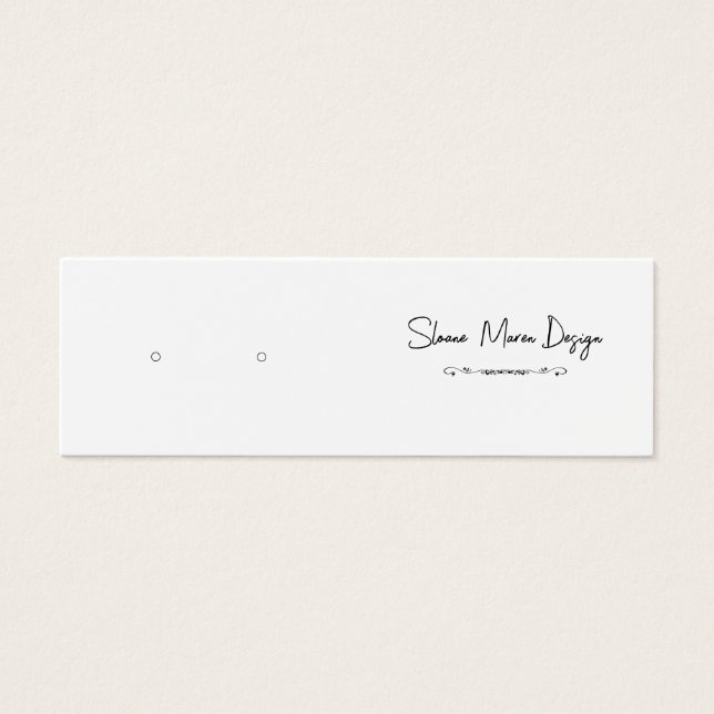 Custom Scroll Mini Post Earring Display Card (Front)