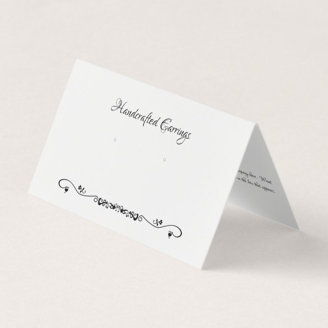 Custom Scroll Self-Standing Earring Display Card (Front)