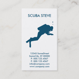 custom scuba diver business card