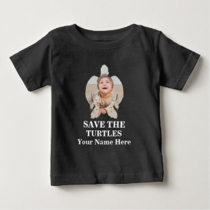 Custom sea turtle photo save the turtles marine baby T-Shirt