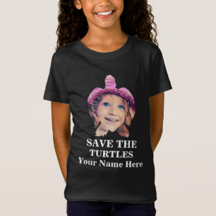 Custom sea turtle photo save the turtles marine T- T-Shirt