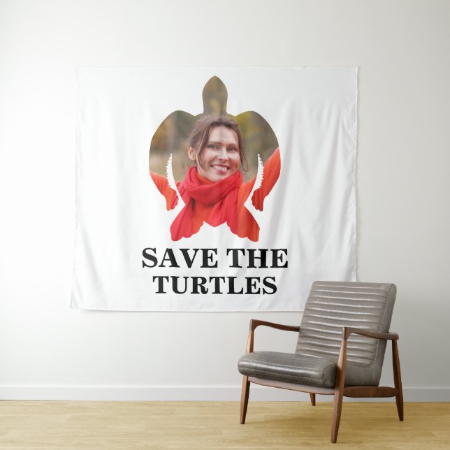 Custom sea turtle photo save the turtles marine tapestry (In Situ (Horizontal))