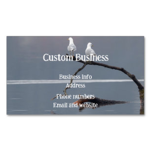 Custom  Seagull Birds Water Lake Wildlife Nature Magnetic Business Card