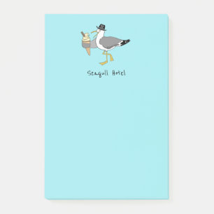 Custom Seagull Illustration Holiday Hotel/Rental Post-it Notes