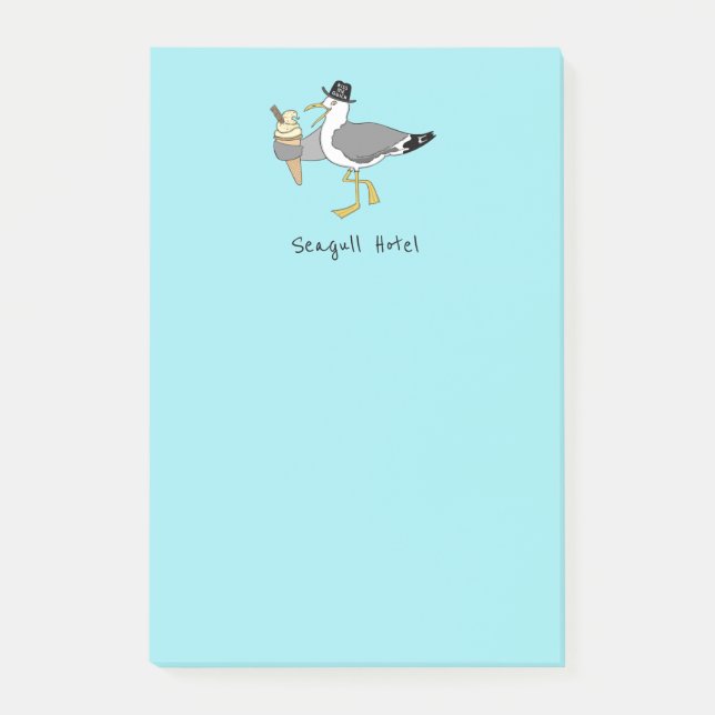 Custom Seagull Illustration Holiday Hotel/Rental Post-it Notes (Front)