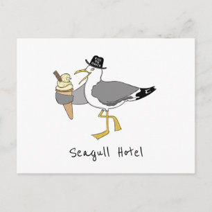 Custom Seagull Illustration Holiday Hotel/Rental Postcard