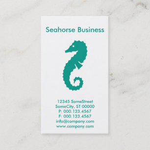 custom seahorse business business card