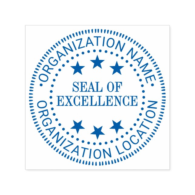 Custom Seal of Excellence Stars #1 Name Location Self-inking Stamp (Design)