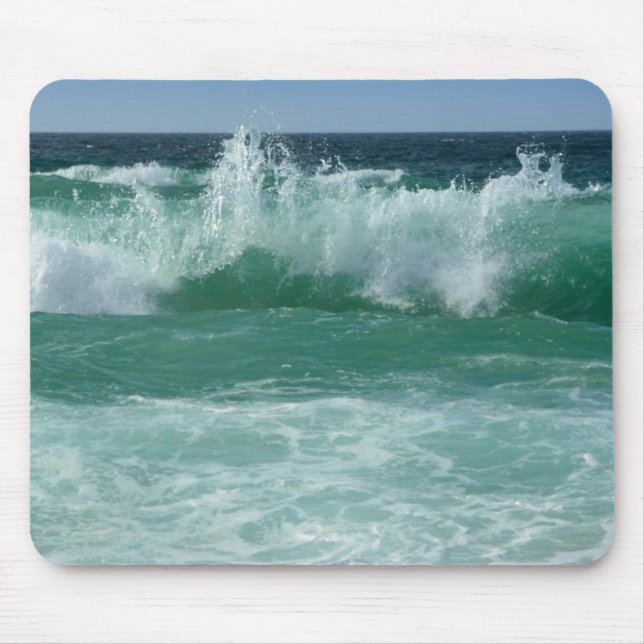 Custom Seascape Sea Waves Beach Seaside Template Mouse Mat (Front)