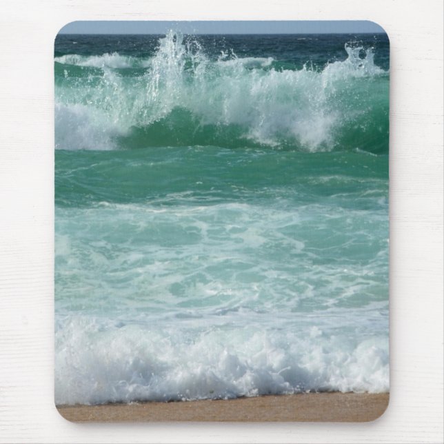 Custom Seascape Sea Waves Beach Seaside Trendy Mouse Mat (Front)