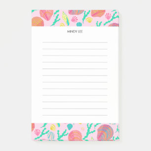 CUSTOM Seashells Border Grocery Shopping List Post-it Notes