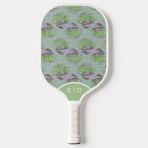 Custom Seashells Retro Green Pickleball Paddle