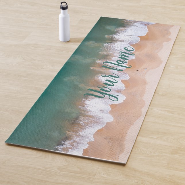 Custom Seashore Beach Calming Sunrise With Name Yoga Mat (In Situ)