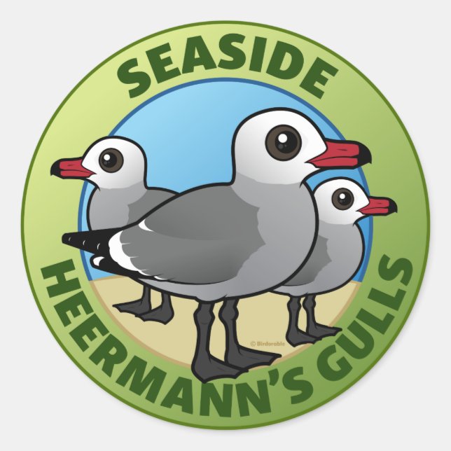 CUSTOM Seaside Heermanns Gulls Classic Round Sticker (Front)