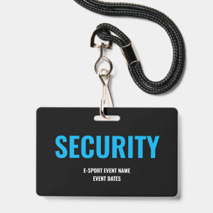 Custom Security Access Minimalist E-Sport Blue ID Badge
