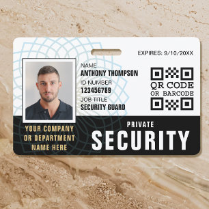 Custom Security Guard ID Photo Black Badge