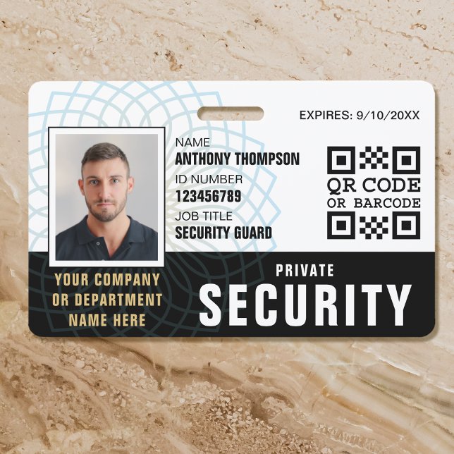 Custom Security Guard ID Photo Black Badge (Creator Uploaded)