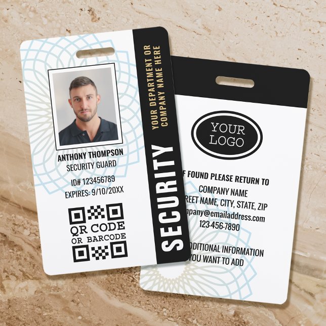 Custom Security Guard ID Photo Black Badge ID Badge (Creator Uploaded)