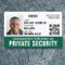 Custom Security Guard ID Photo Logo Name Green