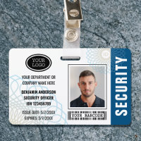 Custom Security Officer ID Photo Blue
