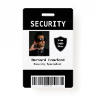 Custom Security Personnel ID Badge Black | White