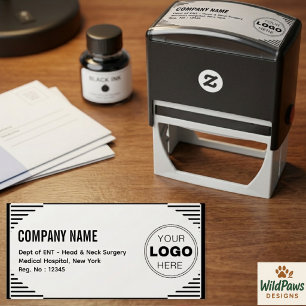 Custom Self-Inking Return Address  Business Logo  Stamp