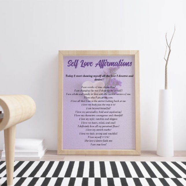 Custom Self Love Affirmations Poster (Creator Uploaded)