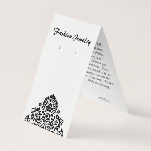 Custom Self-Standing Damask Earring Display Cards