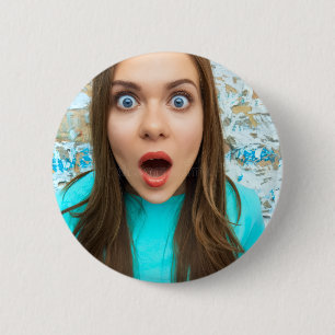 Custom Selfie Upload Your Face Fun Design 6 Cm Round Badge